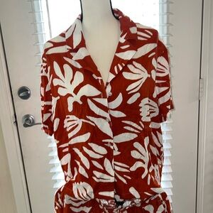 Cute Burnt Orange Floral Two Piece Set! 🌺